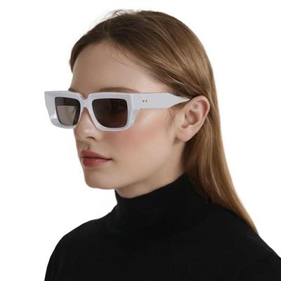 White Sunglasses Women'S Trendy Square Niche High-End Sunglasses Street Shooting Thin Men