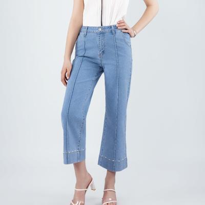 Women's European And American Style Fashionable And Versatile High Waist Wide Leg Jeans