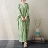Spring Vintage Floral Print Plus Size Women Long Dress Loose Oversize Maxi Basic Long Sleeve Casual