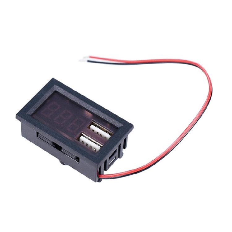 LED Digital Display Voltmeter Dual USB Output Voltage Meter Battery Tester Panel