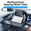Adjustable Steering Wheel Tray, Foldable Car Laptop Desk With Cup Holder Mount For Food Computer Tablet