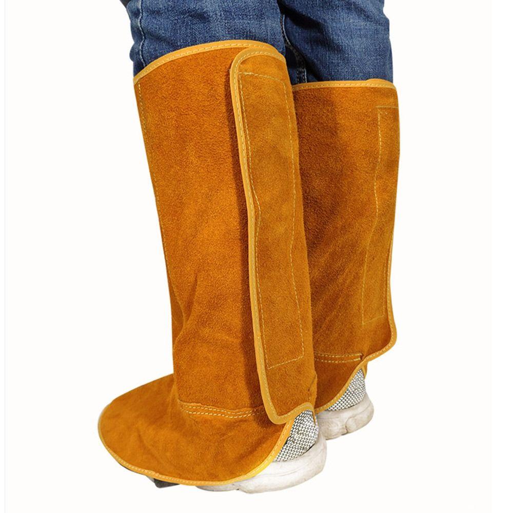 Sicherheits-Schweißstiefel aus Rindsleder, flammhemmende Schweißschutz-Fußmanschette, Schweißer-Schutz
