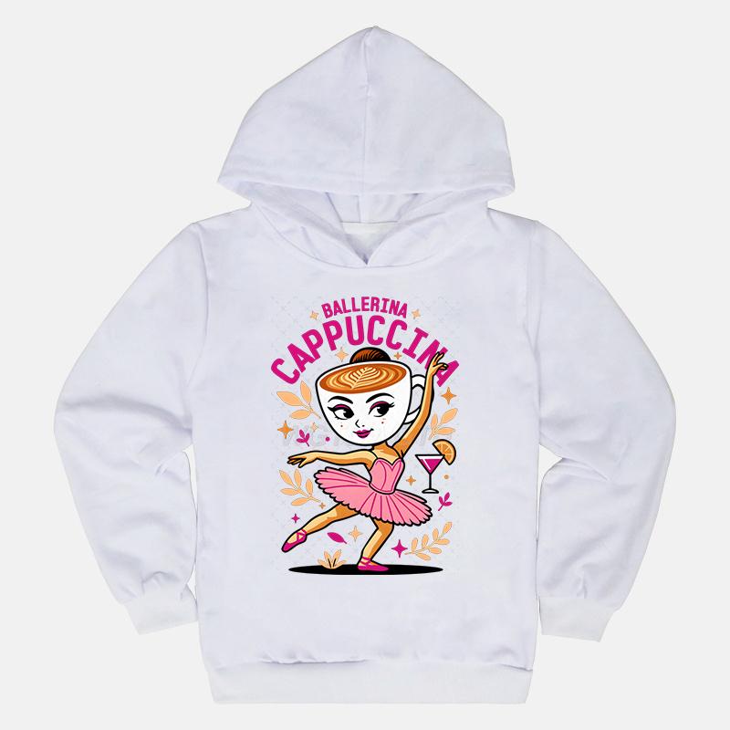 Funnu Mikina s kapucí Oblečení pro holčičky a kluky Potisk Balerína Cappuccina Módní Ležérní Mikiny Svršky