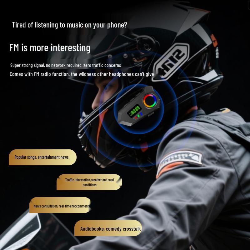 Y30A Wireless Bluetooth Helmet Earphones for Cyclists & Motorcyclists - Waterproof Intercom