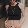 Knitted Vest Women Summer Solid Colour Slim Threaded Inner Tops Short Y2K Vests