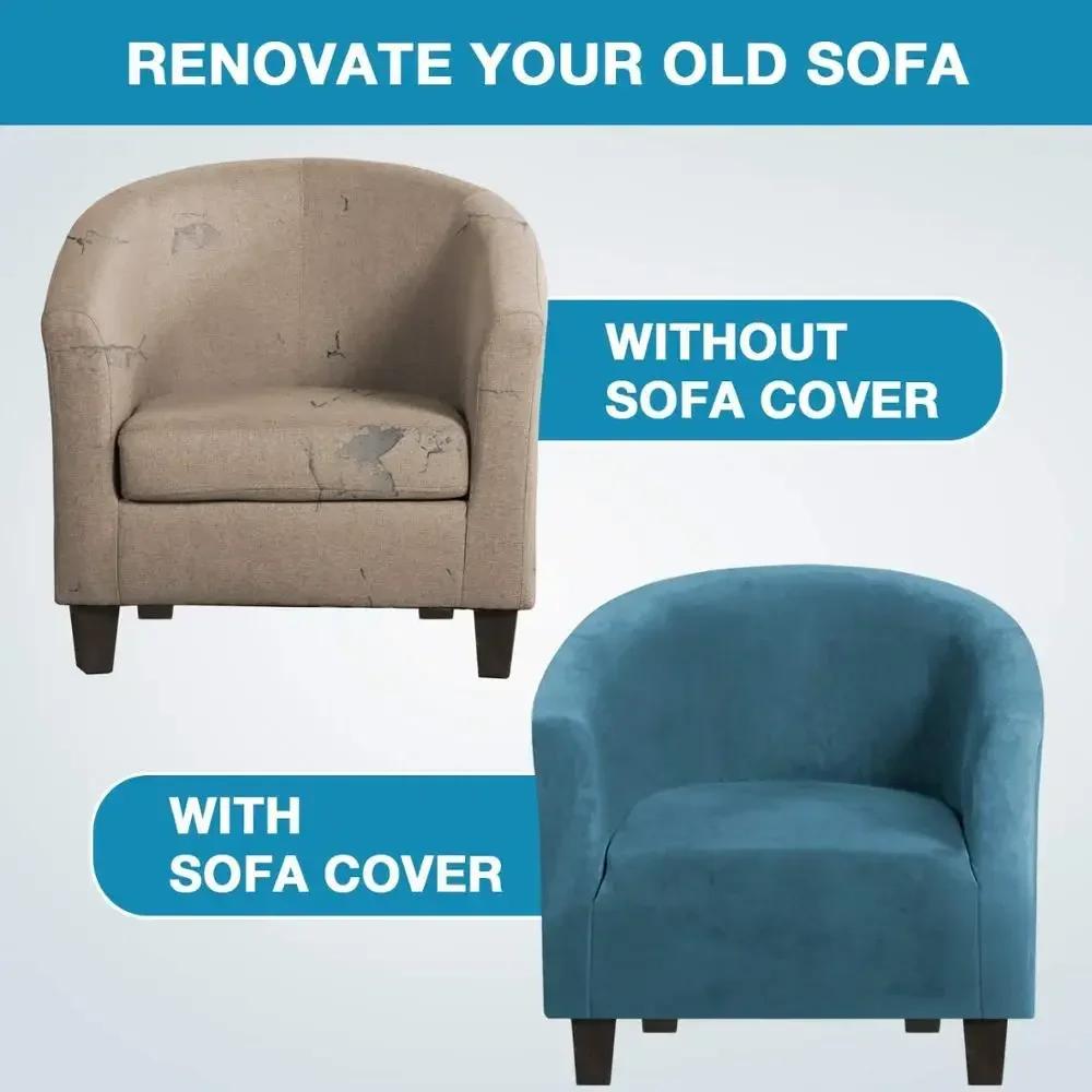 Sretch Elastic Single Sofa Covers Velvet Armchair Seat Cover Chair Protector Stretch Bar Slipcovers For Home Decor Living Room