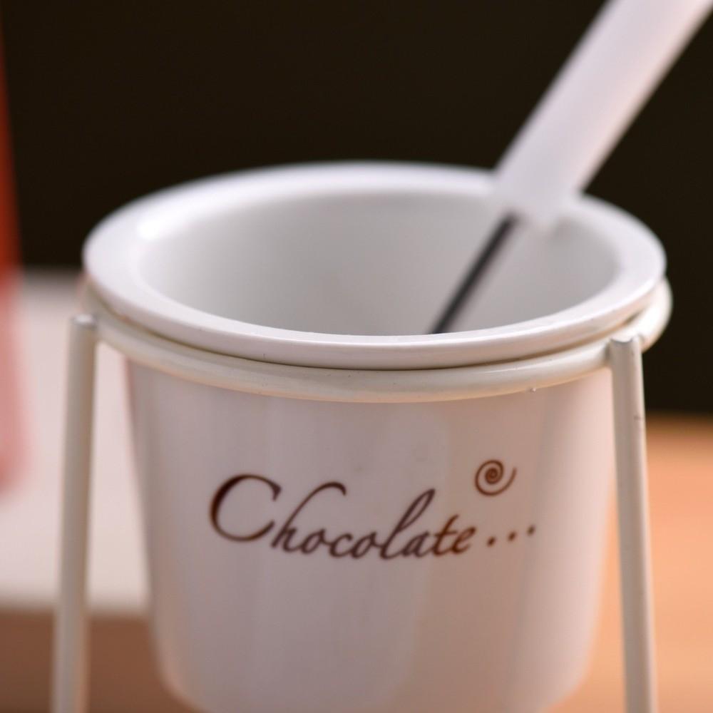 Căniță rezistentă la căldură pentru topit ciocolată cu furculiță, vas pentru lumânare, cană ceramică, topit brânză