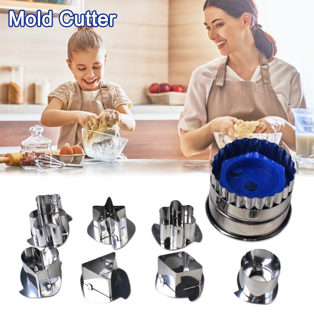 Buy Baking Mold Set Cake Biscuit Molds Cookie Cutter for Home Kitchen DIY Stainless Steel 7PCS