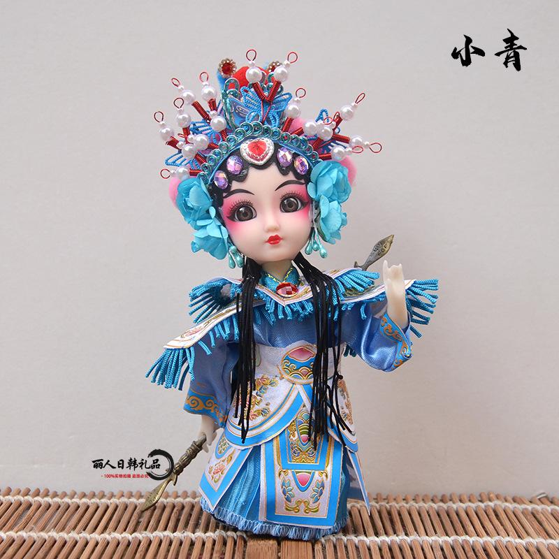 7 Inch Q-Version Peking Opera Silk Doll, Chinese Traditional Festival Home Decor