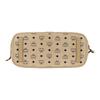 MCM Himmel Metal Logo Zipper Closure Coated Canvas with Leather Trim Crossbody Tote Bag Women's Style Brown