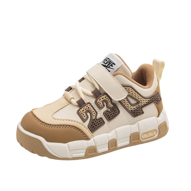 Chaussures de sport en cuir pour enfants - Automne/Hiver Baskets souples pour garçons - Course à pied et décontractées