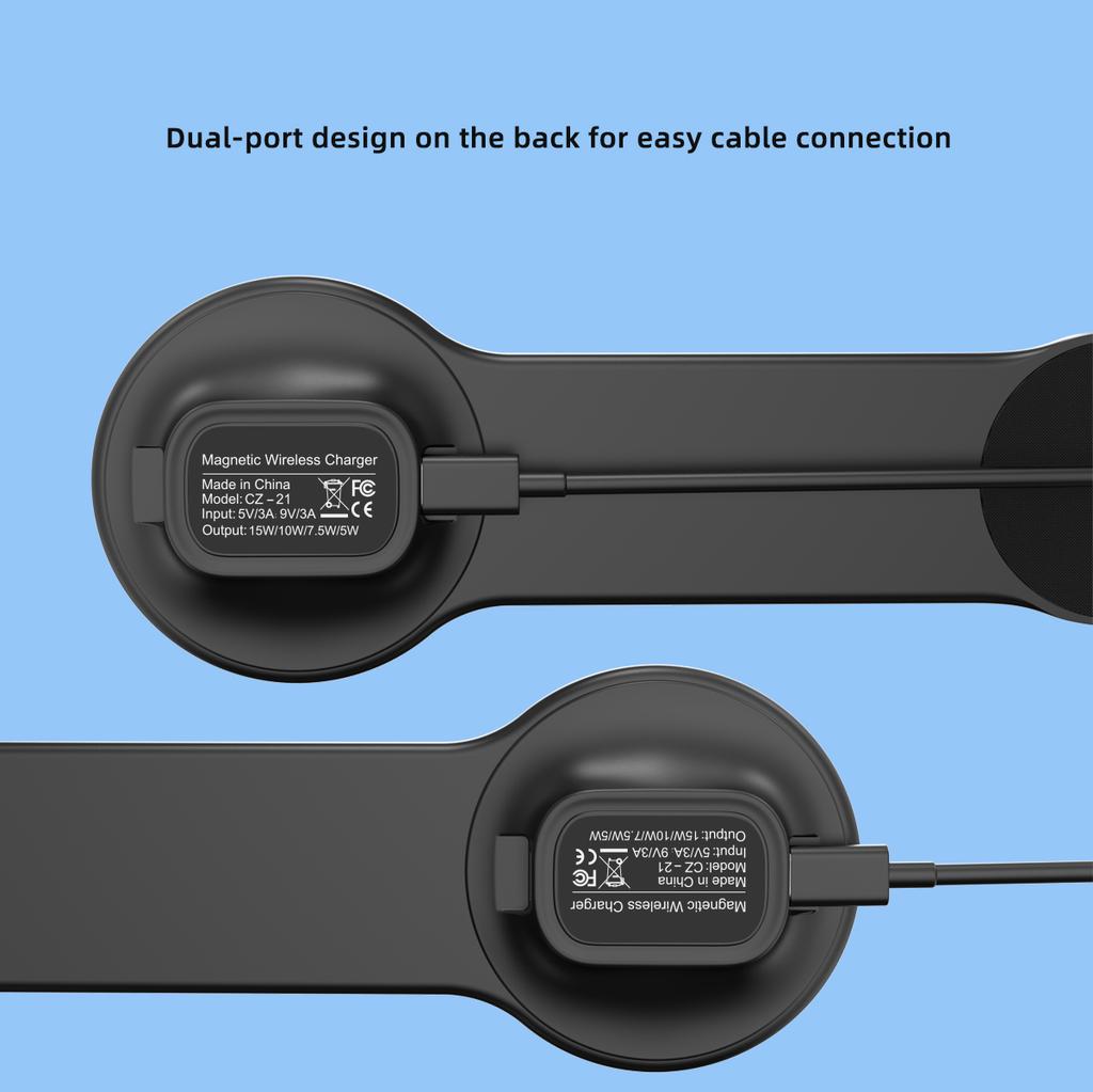 TEEQ Car Phone Holder 15W Magnetic Wireless Charger Charging Pad Car Mount Compatible for iPhone 16 15 14 13 12 Pro Max