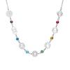 Handmade Yoga OM Pendant Necklace With Colorful Zircon Hollow Polished Lotus Charm Accessory