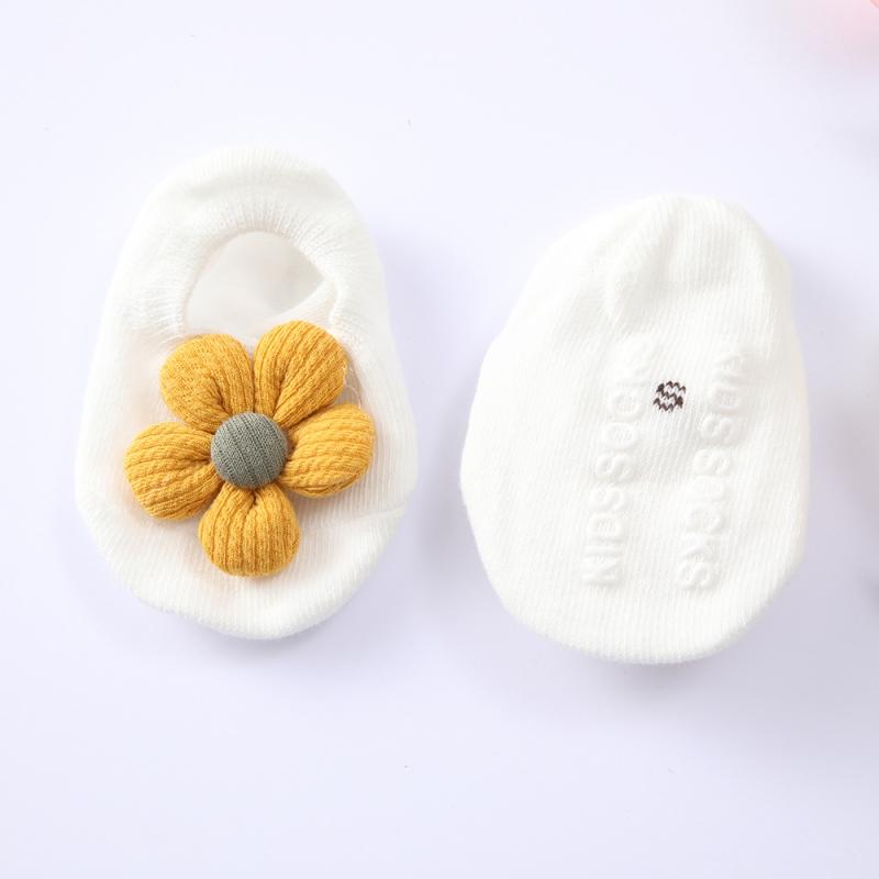 Baby Girl Knitting Flower Cotton Socks Anti-slip Floor Ankle Socks Lace Headband Set Newborn Gift Outfits