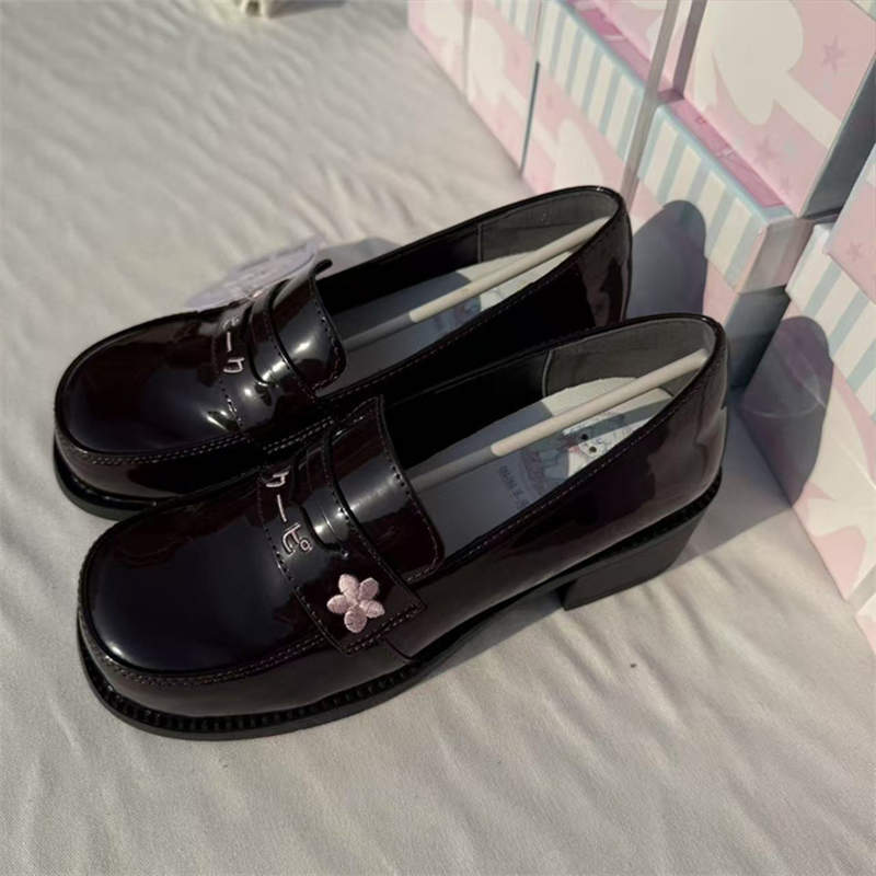 

Lolita lolita uniform shoes new versatile Japanese campus style cute round head middle heel jk single shoes 35