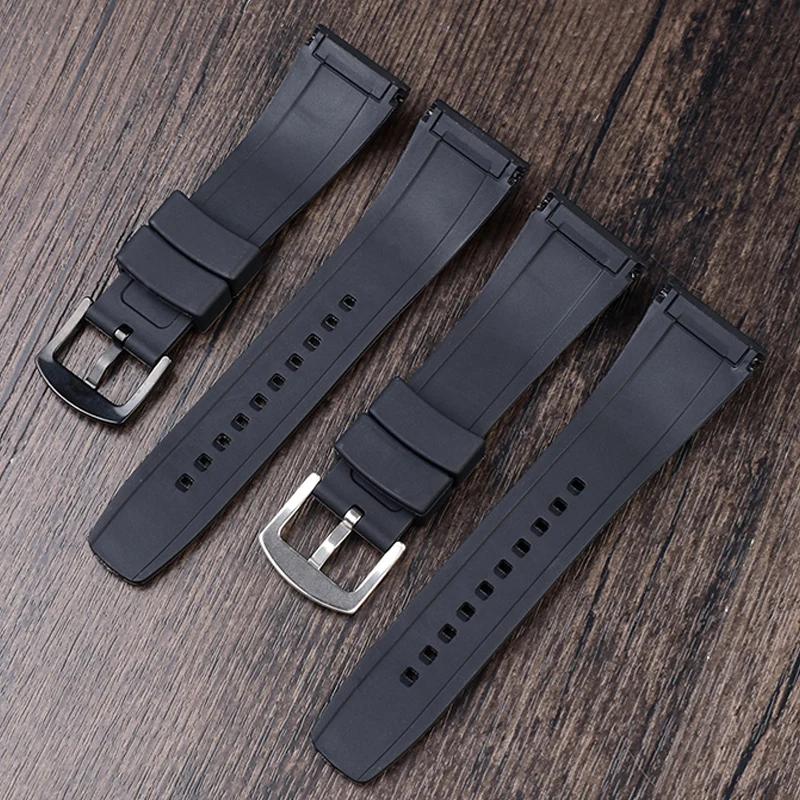 26mm For Seiko Watch with VELATURA Series Silicone Bracelet SRH006 SPC007 Black Men's Accessories