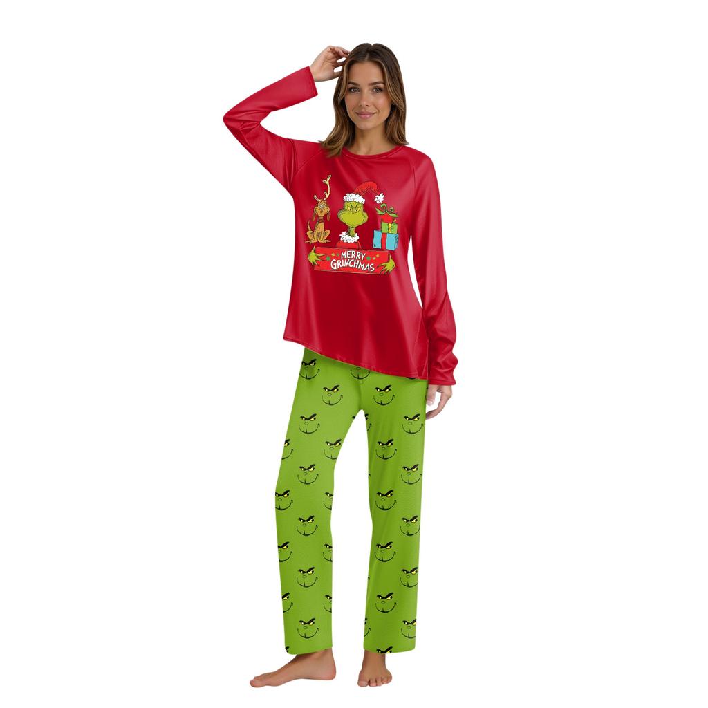 Christmas Prints Family Matching Long Sleeve Tops+Pants Set Family Matching Sets