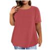 Summer Fashionable Solid Color Minimalism 3d Loose Soft Comfortable Plus Size Short Sleeved Round Neck Women's Casual Sport T-shirt
