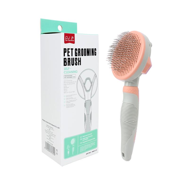 Pet Supplies Self-Cleaning Comb for Dogs & Cats - One-Button Hair Removal