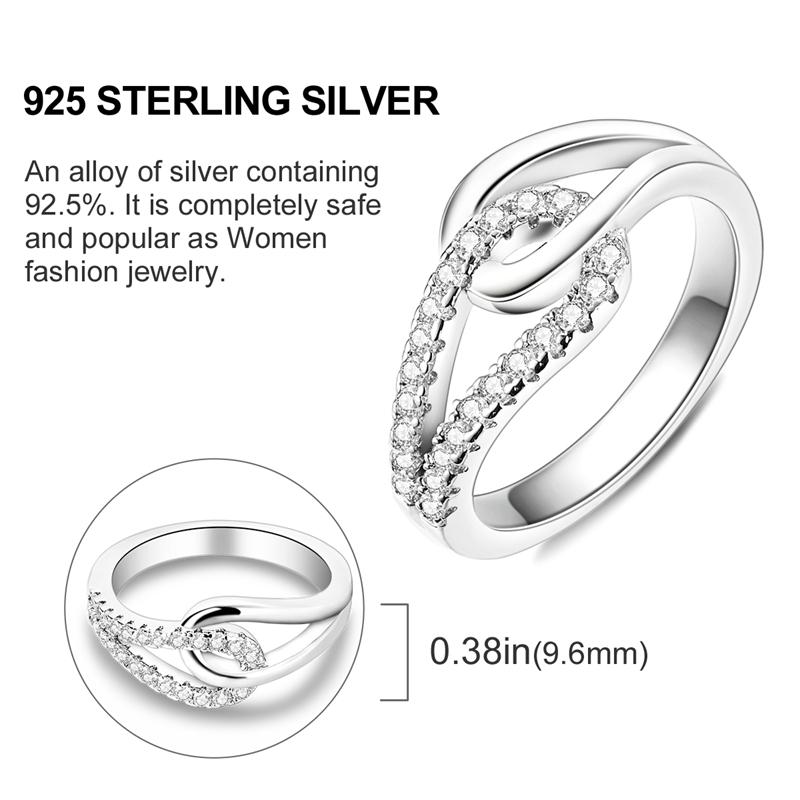 Rings For Women 925 Silver Color Zircon Winding Romantic Ring Finger Beaded Luxury Jewelry Original Engagement Wedding Gift