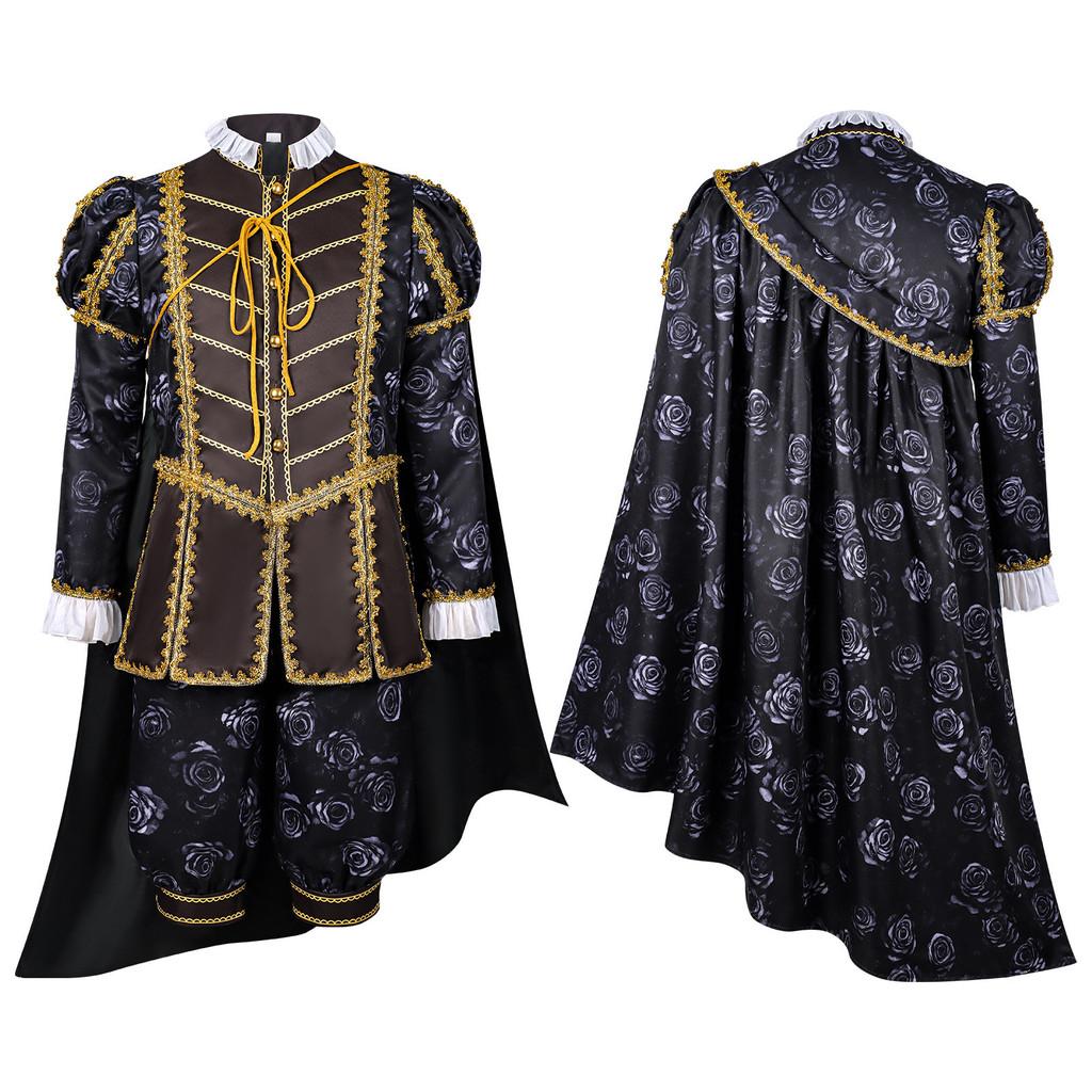 Tudor-Stil Langarmjacke aus Polyesterstoff für Cosplay und Veranstaltungen