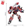 1416 Robot Change To Airplane Car Bus Helicopter Building Blocks Intelligent Toy Blocks Children's Present Leping