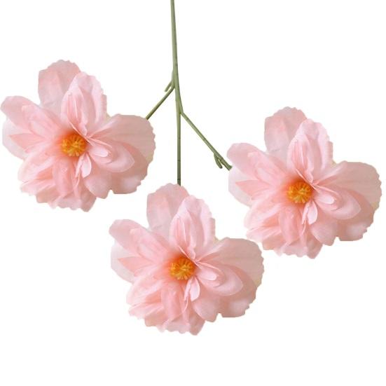 24 Inch Artificial Flower with 3 Heads Full Blooms Faux Silk Flower Branches for Vase Wedding Bouquet Home Party Decor