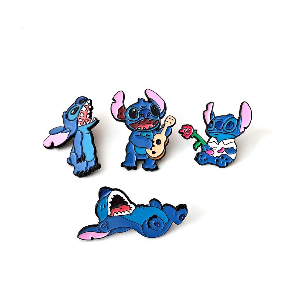 Lilo & Stitch Anime Metal Brooch - Cute DIY Clothing Accessory