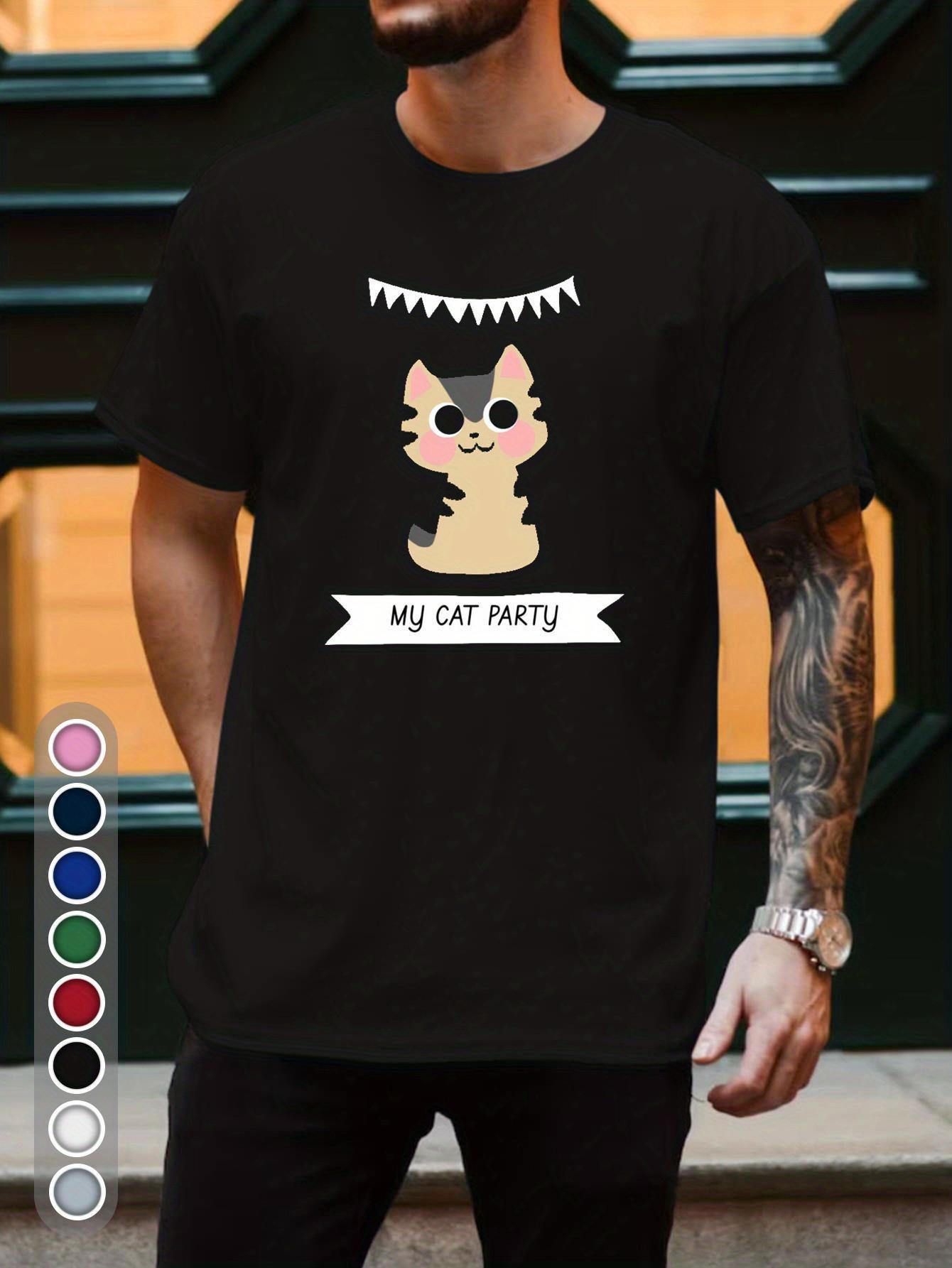 Top Pick Mens 3X White Cat Party TShirt S
