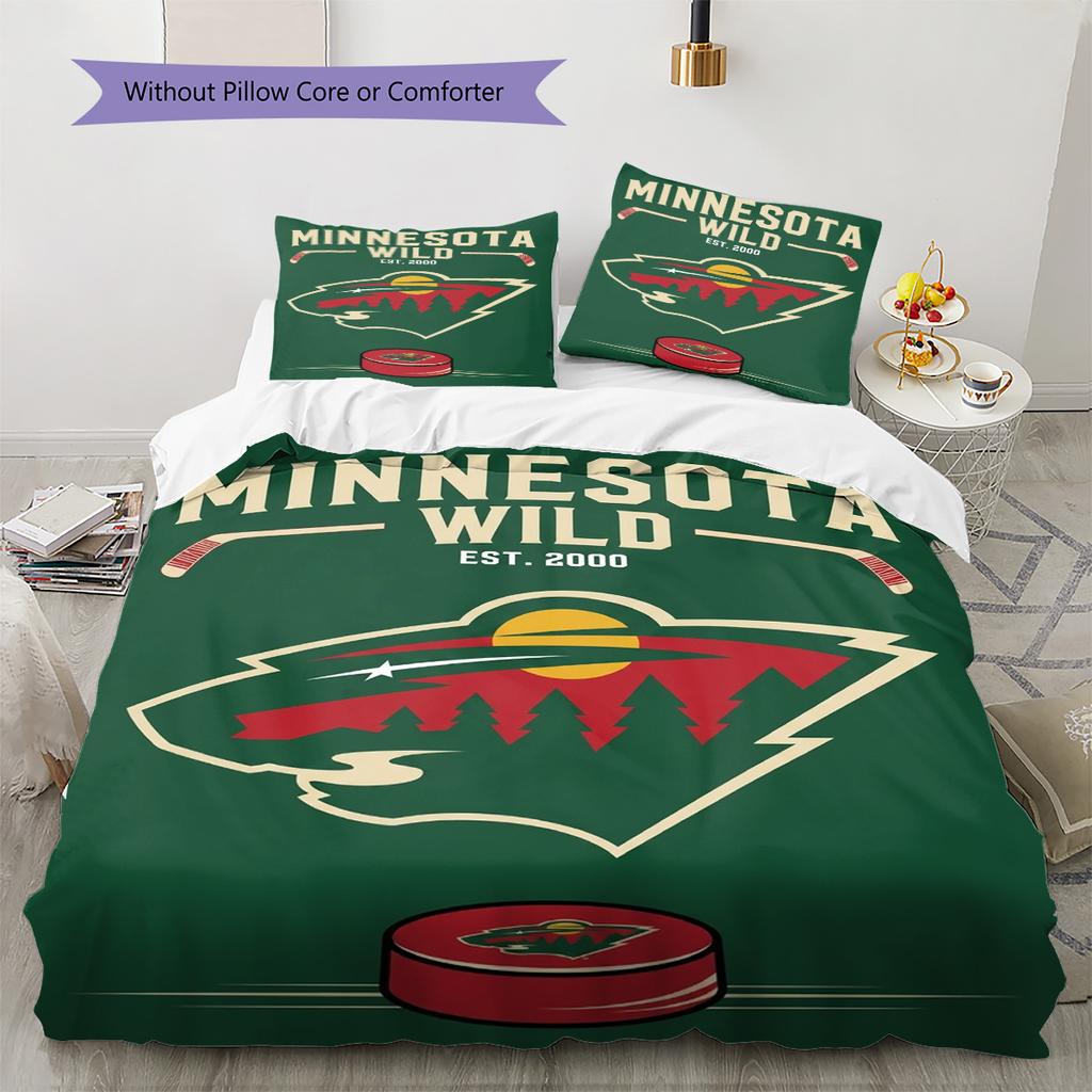 Minnesota Wild Pattern Bedding Set Quilt Cover Pillowcase Home Decor Gift (1 * Duvet Cover + 2 * Pillowcase, Without Core)