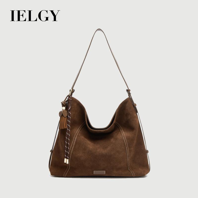 IELGY Ladies Tote Bag Suede Large Capacity Shoulder Messenger Bag