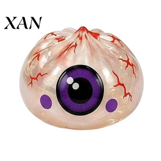 Fidget Toy with Steamer 1/6Pcs Halloween Dumpling Stress Relief Toy, Devil Pumpkin Eyeball Skeleton Squeeze Party Favors Anxiety Reduction Dough