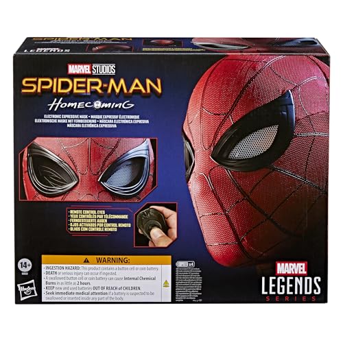 Hasbro Marvel Legends Serie „Spider-Man“: "Homecoming" Gesichtswechselnde Elektronische Maske, Premium Interaktive Rollenspielausrüstung (Erwachsene) G0633 Authentisch