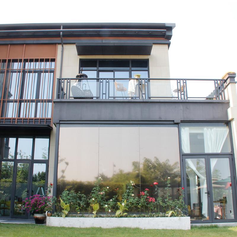 Tea Silver Self-adhesive Window Film Privacy Mirrored Effect One Way Vision Heat Reduction Solar Tint PET Building Decorative