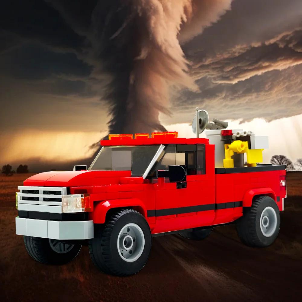 MOC-194366 Bob & Weave Ram from Twister Building Blocks Model Movie Tornado Red Pickup Car Bricks Assembly Toys Kids DIY Gifts