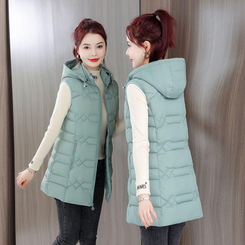 Woman Vest Autumn Winter Warm Down Cotton Vests Female Thick Removable Hooded Waistcoat Women's Sleeveless Jacket Vest Coats