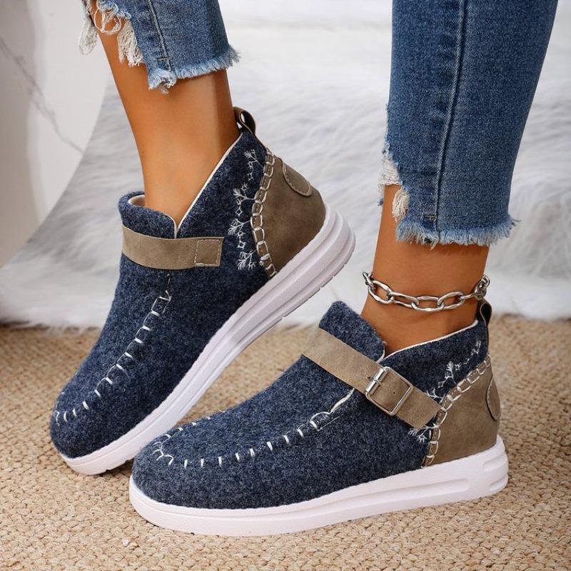Plus Size Snow Boots for Women 2025 Autumn and Winter New Flat-heeled Low-top Cotton Shoes for Women in Cotton Boots