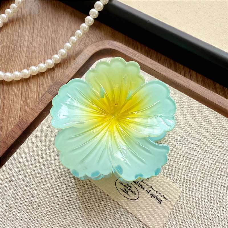 8CM Hair Claws Headwear Accessories Gradient Flower Acrylic Hair Clip Women Large Sweet Hair Claws Crab Clamp Barrettes Hawaiian