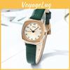 Retro-Quadratuhr für Damen mit Quarzwerk und Lederarmband