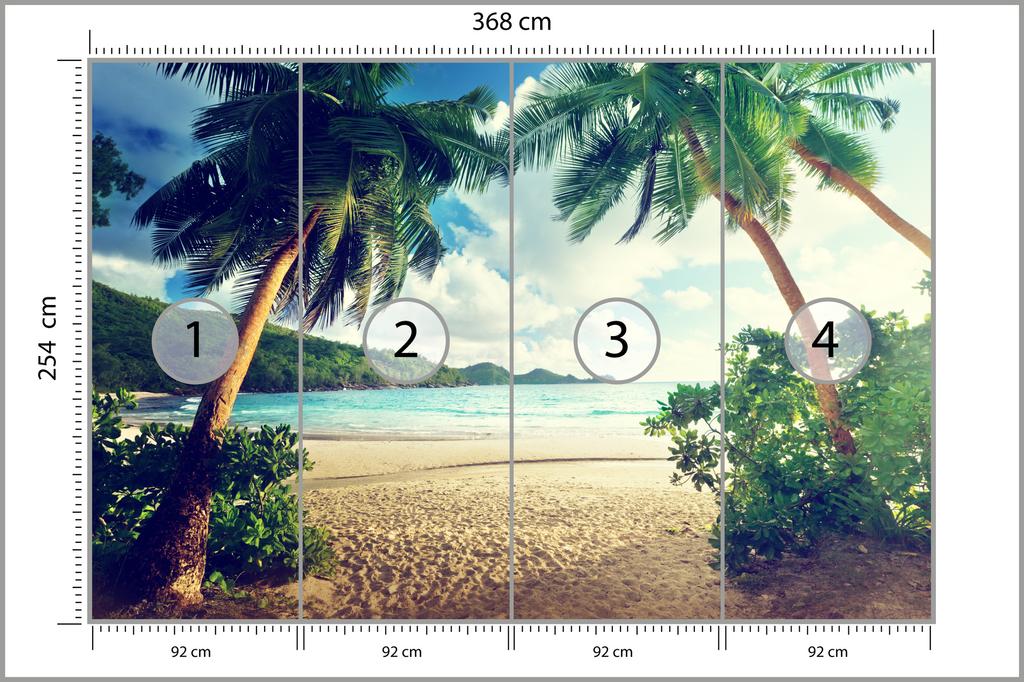 Photomural Palm Trees On The Seychelles Non-Woven 368x254