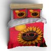 Sunflower with Sunglasses Design Bedding Duvet Cover Set Duvet Cover Pillowcases  (1*Duvet Cover 2*Pillowcases, Without Duvet Insert)