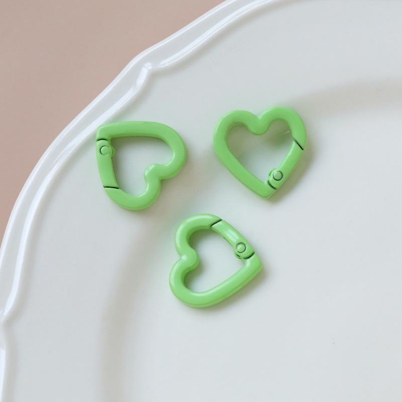 Macaron Color Heart Ring Keychain Clasp for DIY Jewelry, Bracelets, and Phone Chains
