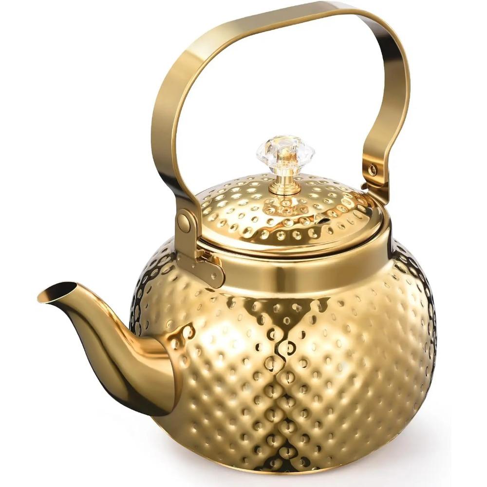 Teapot with Removable Infuser Stainless Steel Coffee Tea Perfect Filter for Loose Leaf Maker Water Kettle for Induction Gas