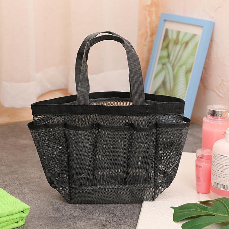 Portable Beach Mesh Bath Bag Transparent Travel Waterproof Toiletry Bag