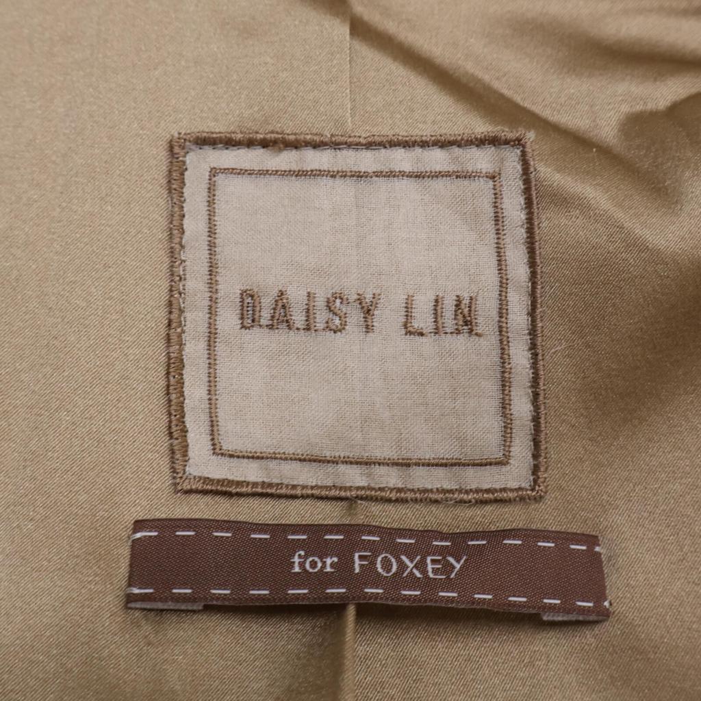 DAISY LIN [Good Condition] 30328 Cashmere stand collar with Golden Island fox fur tippet coat 38 beigeUsed