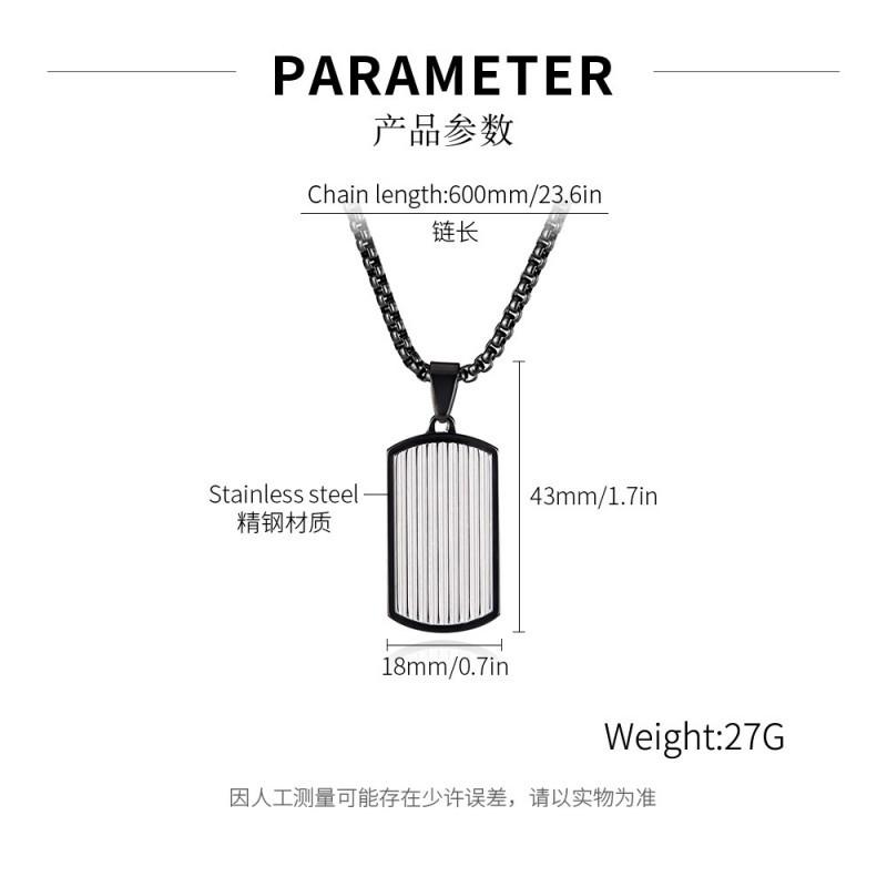 European American Personalized Necklace Men's Stainless Steel Simple Geometric Versatile Fashion Punk Style Titanium