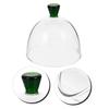 KICHOUSE 4-inch Heat-Resistant Glass Smoked Dome Cover, Clear Food Cover, Food Protection, Ideal for Storing Cakes and Bread