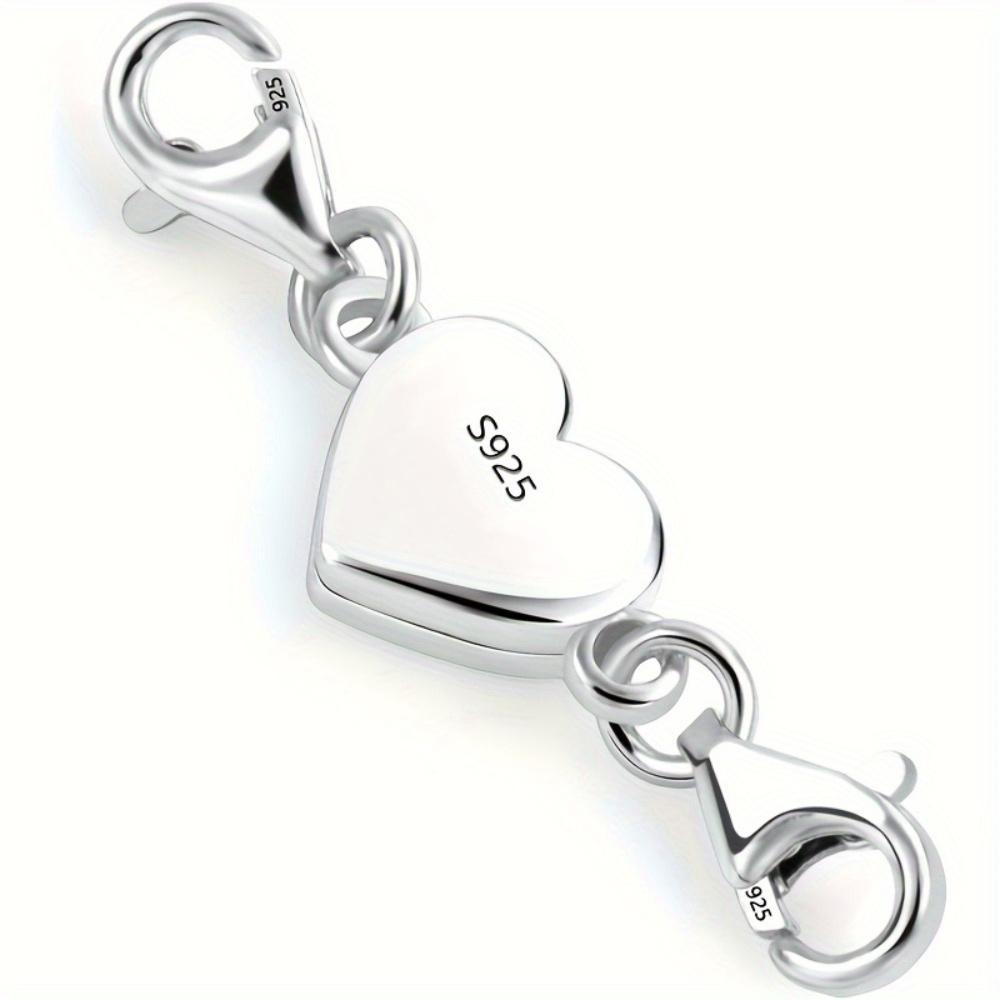 

Heart Magnetic Jewelry Clasp. Sterling silver connector for double chain necklaces. (Silver/Golden)