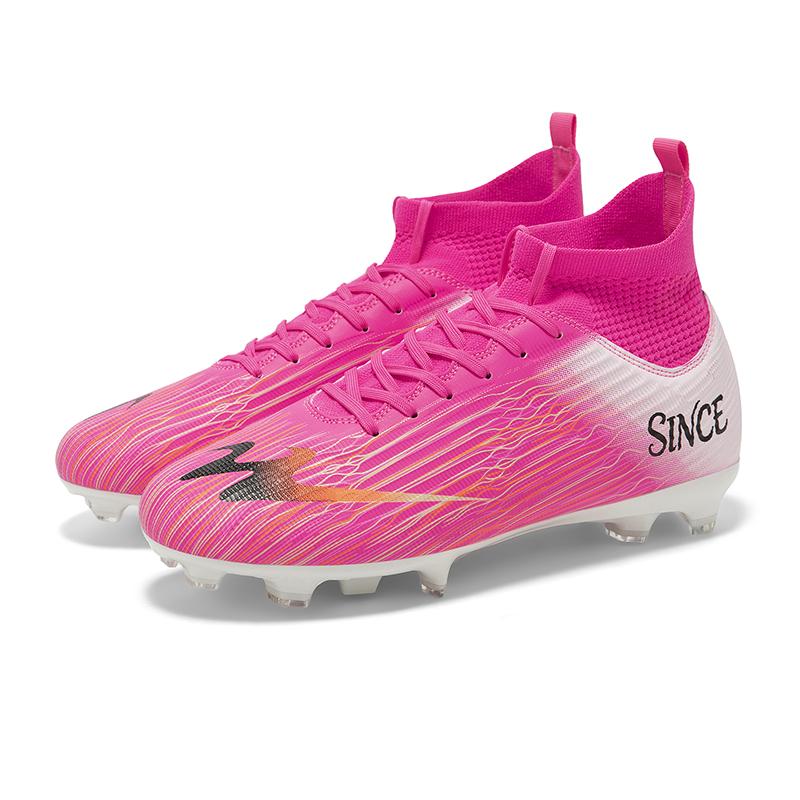 35-45 High-top Football Boots Large Size Long Nails PVC Men's Sports Shoes Boys Soccer Shoes