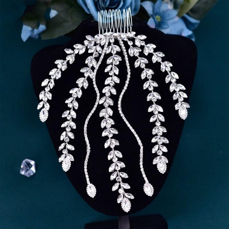 Rhinestones Crystal Hair Comb Jewelry Bridal Modern Headdress Blingbling Hair Jewelry Bride Wedding Party